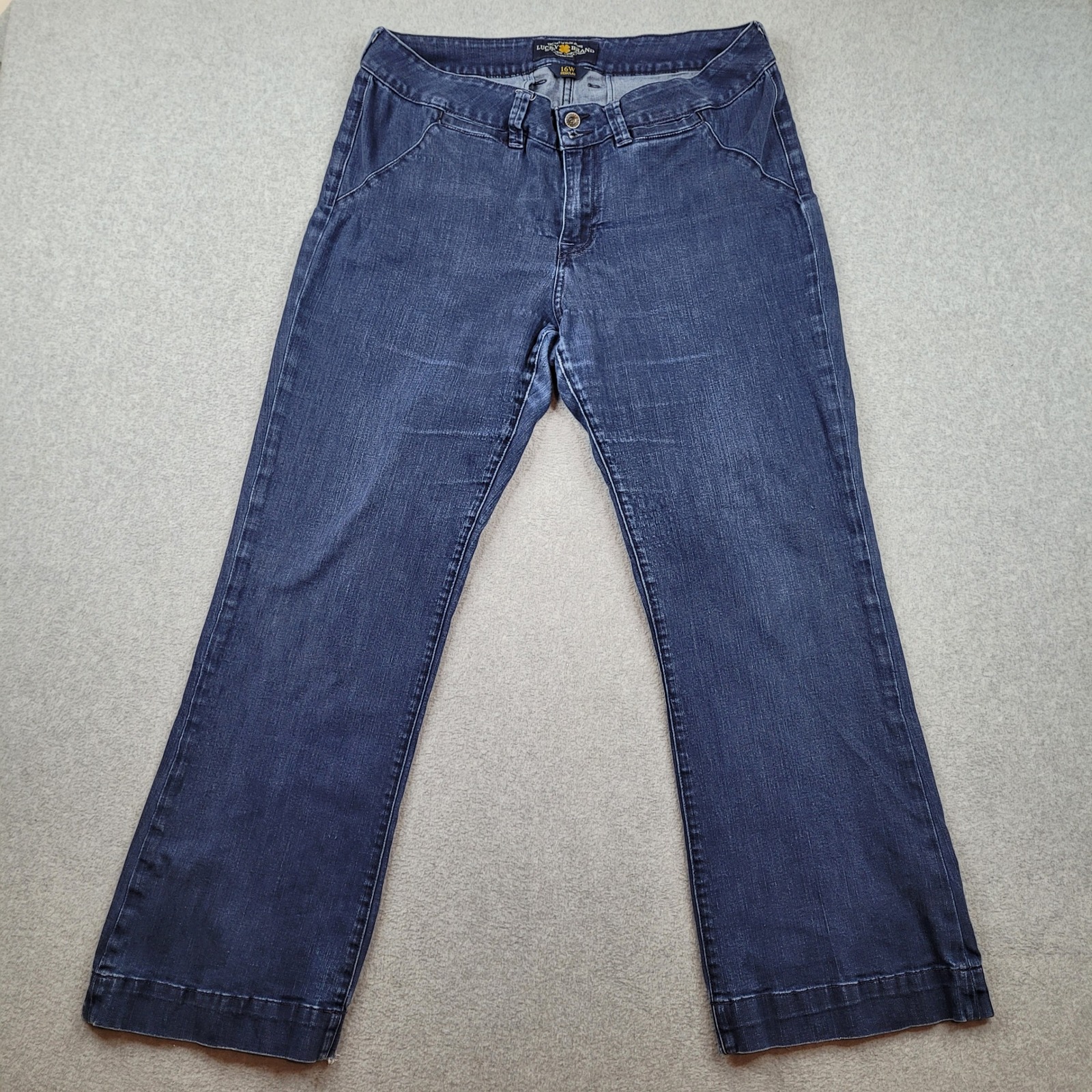 Lucky Brand Bootcut Jeans Womens 16w Blue Trouser Double Button Stretch Denim